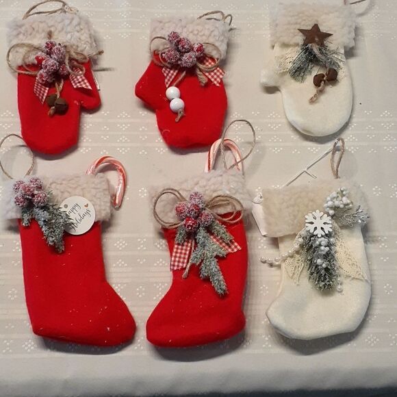 6 pc handmade ornaments - Picture 1 of 9